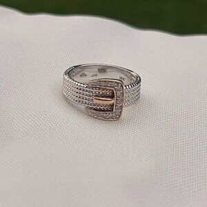 Vintage belt buckle ring, size 7
